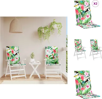 Obrázek produktu pro vidaXL Polstry na zahradní židle pro židle s vysokým opěradlem 2 ks. Vícebarevné 120x50x3cm - Polštářek na sedadlo