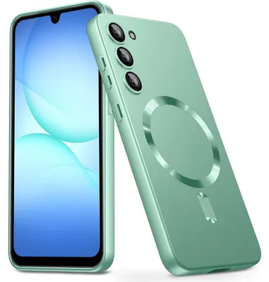 Image de Coque pour Samsung Galaxy A17 4G/5G, Silicone Liquide Slim Antidérapant Anti-Rayures avec Anneau Magnétique Vert