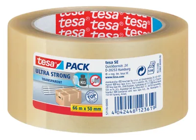 Produktbild von TESA 57176-00000, Transparent, Befestigung, PVC, 66 m, 50 mm, 1 Stück(e)
