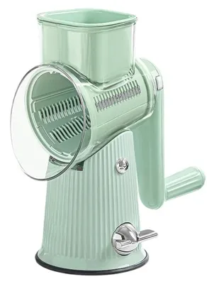 Produktbild von 5-in-1 Trommelschneider Küche, Gemüsereibe mit 5 Klingen, Kartoffelreibe, Julienne Schneider, Hobel & Raspel für Gemüse,Green