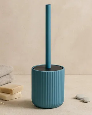 Immagine prodotto di Portascopino wc a pavimento in Vetroceramica blu pastello color