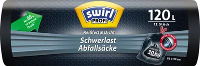 Obrázek produktu pro swirl 4008871216014 swirl Profi Schwerlast-Abfallsack, schwarz, 120 Liter