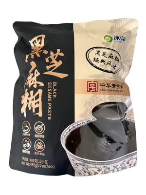 Produktbild von Bingquan Soyspring Instant Schwarze Sesam Paste 480g | Black Sesame Paste Dessert