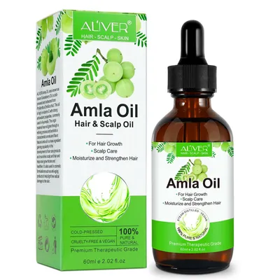 Produktbild von Premium Amla Haaröl 60ml Reines Kopfhautöl Kaltgepresst Anti Frizz Vegan
