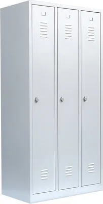 Produktbild von 3er Spind Spint Umkleide Stahl Kleiderschränke Gaderobenschrank 3türiger Lichtgrau 510130