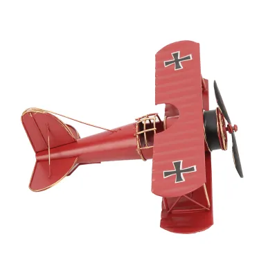 Image de Retro Flugzeug Modell, Zarte Vintage Doppeldecker Dekoration, Kunsthandwerk für Wohnkultur und Café Ornament, Rot