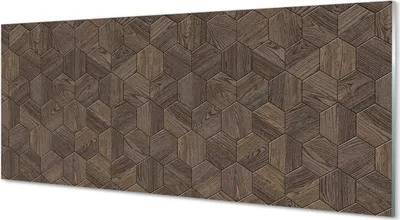 Produktbild von Glasbilder 125x50 Wandkunst Holz Hexagonen