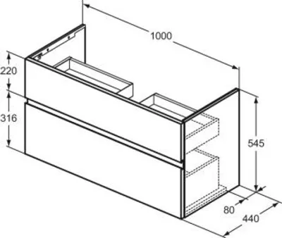 Produktbild von Ideal Standard E3388Y2 Möbelwaschtischunterschrank Finesse