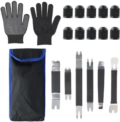 Immagine prodotto di Set di 17 utensili per la rimozione automatica, set per la rimozione di rivestimenti interni in metallo, utensili per rivestimenti delle portiere, utensili per rivestimenti auto, utensili per la rimozione di parti metalliche