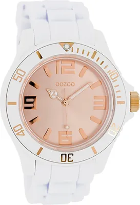 Immagine prodotto di Oozoo Orologio da polso in silicone bianco Serie Vintage da donna Orologio analogico al quarzo UOC5064A