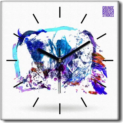 Produktbild von Coloray Uhr auf Leinwand 30x30 cm Wand Uhr Dekoration Wohnzimmer Segeltuch schwarze Hände -Abstraktion Kunstkunst
