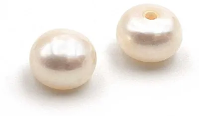 Produktbild von Vintageparts Süßwasserzuchtperlen halbgebohrt weiß ca. 6mm AAA, 2 Stück
