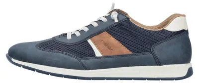 Immagine prodotto di Scarpe da uomo Rieker, modello sportivo con lacci, colore blu, ideali per il tempo libero