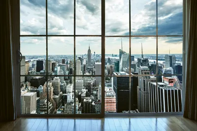 Produktbild von Fototapete - Manhattan Window View 375x250cm - Vliestapete