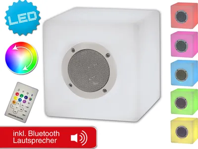 Produktbild von Näve Deko-Würfel mit Bluetooth - Material: Kunststoff - Farben: rot, gelb, grün,cyan, blau, violett, weiß; 5162961
