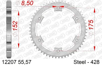 Produktbild von AFAM Kettenrad 12207-57 Hinten für YAMAHA MOTORCYCLES WR Stahl