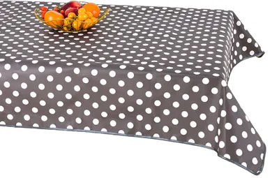 Produktbild von Wachstuch weiße Kreise abwischbar 130 x 160 cm