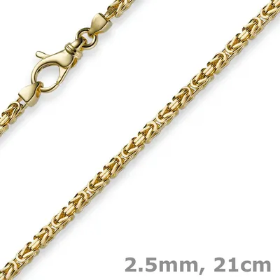 Produktbild von 2,5mm Armband Armkette Königskette aus 750 Gold Gelbgold 21cm Uni