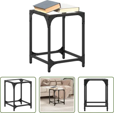 Produktbild von The Living Store Couchtisch mit Glasplatte Transparent 30x30x40 cm Stahl