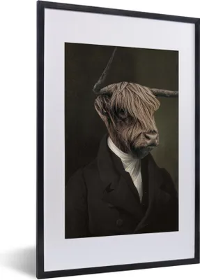 Produktbild von MuchoWow® MuchoWow® Gerahmtes Poster Alte Meister - Schottische Hochlandrind - Tiere 40x60 cm - Poster mit zchwarzem Bilderrahmen - Poster in Rahmen