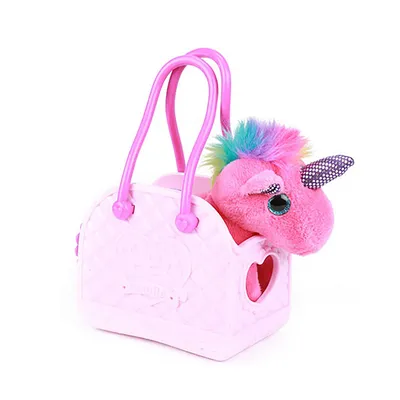 Produktbild von PLÜSCH-Einhorn in Handtasche 20cm Dream Horse Plüschtier Kuscheltier Tasche Kinder 12 (Rosa)