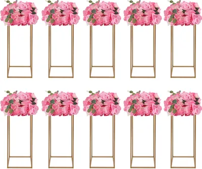 Produktbild von Blumenhocker Blumenständer Blumensäule   60cm Gold Blume Mittelstück Ständer für Party Hochzeit Deko