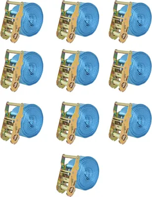 Image de Sangle d’arrimage à cliquet 10 pcs 2 tonnes 6 m x 38 mm Bleu