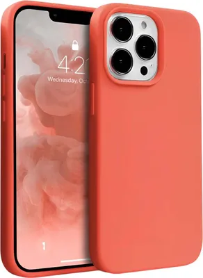Produktbild von Crong, Flüssig Silikon Hülle iPhone 13 Pro Stoßfest Flexibel, Koralle