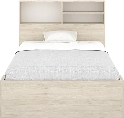 Produktbild von Bett 120 x 190 cm mit Stauraum – Natur und Weiß – VARDIEL