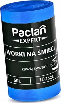 Obrázok produktu pre Paclan Expert 60 litrové vrecia na odpadky, 100 kusov, so zaviazaním