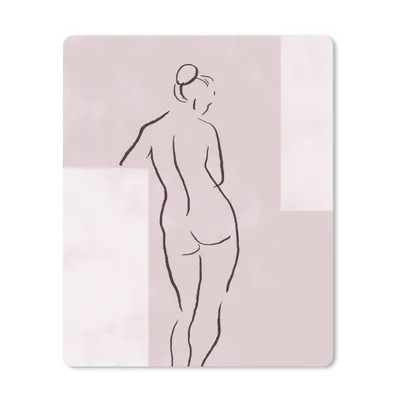 Produktbild von MuchoWow® Mauspad Mousepad Frau - Strichzeichnung - Körper - Pastell 19x23 cm - Mousepads - Maus Mat - Pad - Mausunterlage - Mauspads - Spielen
