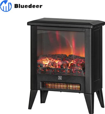Produktbild von Elektrokamin Elektrischer Kamin mit Heizung – LED-Flammeneffekt – 1800 W Standkamin mit niedrigem Geräuschpegel – Überhitzungsschutz für Wohnzimmer – Schlafzimmer – Schwarz
