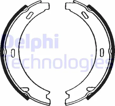 Produktbild von DELPHI LS1637 Handbremsbeläge passend für MERCEDES-BENZ A-Klasse (W169) Handbremse 164mm