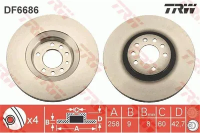 Produktbild von Bremsscheibe TRW DF6686