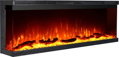 Produktbild von Dmora Elektrischer Kamin Pofi 127x20x44h cm Schwarz, Heizfläche 30, Leistung (kW) 0,75/1,5