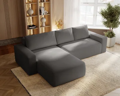 Obrázok produktu pre Rohová pohovka v tvare L Aldo - Rohová pohovka s lôžkovou časťou, funkcia spania - Rohová pohovka 250 cm ľavá (krémová - Komodo 10)