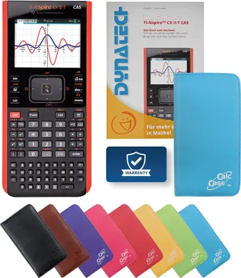 Produktbild von TI-Nspire CX II-T CAS Grafikrechner mit Schutztasche hellblau & Fachbuch
