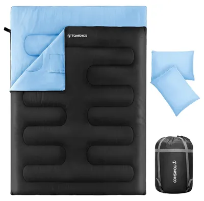 Produktbild von Doppelschlafsack Schlafsack Campingschlafsack - 230 x 160 cm - 2 Kissen - 4-in-1