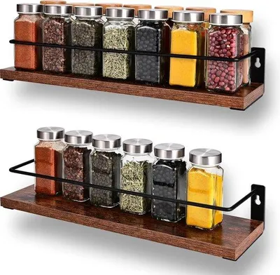Produktbild von Famanu Kräuterregal Set 2 Stück - ohne Bohren, 40 x 9,5 x 7 cm
