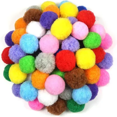 Produktbild von 300 Pompons – Mehrfarbige Pompons – Flauschige Pompons – Bastelmaterial – Dekoration – Hohe Qualität – Bastelkugeln