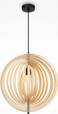 Produktbild von Hängeleuchte Metall Holz E27 H: max. 352,5 cm Schwarz Beige Modern Pendelleuchte