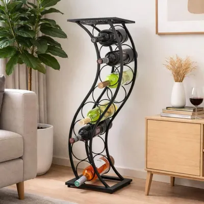Obrázok produktu pre Stojan na víno Elegance kvetinový stĺpec 80 cm stojan na fľaše Držiak na fľaše Stojan na kvety