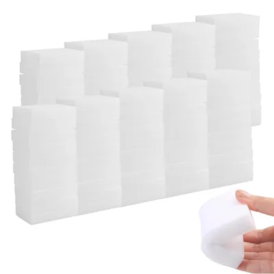 Productafbeelding van Melaminespons, 100 stuks, wit, voor gebruik in huis en keuken
