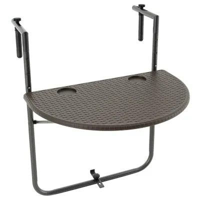 Produktbild von VCM Balkonhängetisch | Maße H 83 x B 59 x T 63 cm | Balkontisch | Wandklapptisch | Hängetisch braun