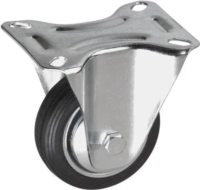 Produktbild von Massiv-Transportwagen Ø 80 mm - 104 x 80 mm Platte - massiver Gummiwagen - weiches Laufvlies - Rollager - Tragfähigkeit 50 kg / Transportwagen / Möbelwagen / Schwerlastwagen