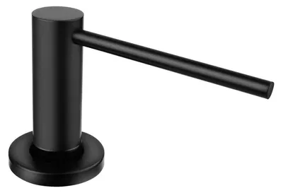 Image de Distributeur de liquide vaisselle 500 ml avec pompe en acier inoxydable, modèle encastrable, couleur noire