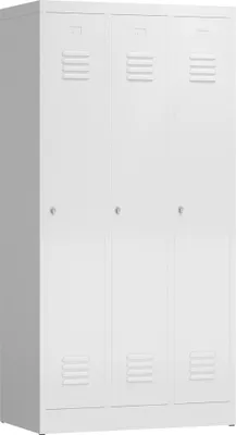 Produktbild von 3er Spind, Spindschrank, Kleiderspind 3 Abteile 180x90x50cm signalweiß