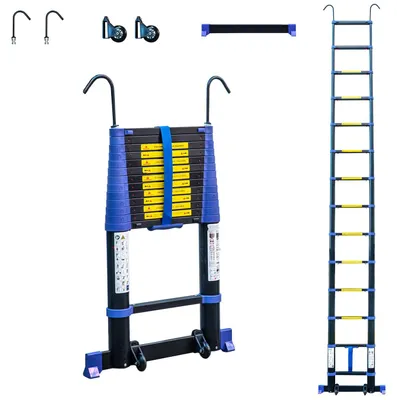 Teleskopleiter 4,1 m Aluminium, klappbar, 150 kg, EN131