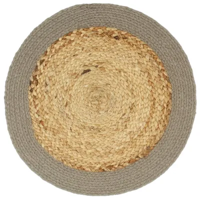 Image de vidaXL Sets de table 4 pcs. Nature et Gris 38 cm Jute et Coton