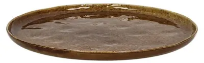 Productafbeelding van Pomax Spiro serveerschaal van steengoed, bruin, Ø 27 cm x H 1,5 cm